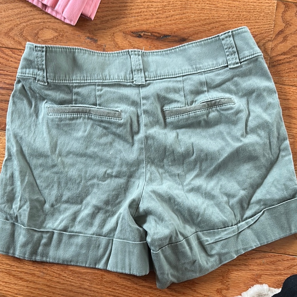 White House Black Market High Waist Pink and Green Summer Shorts - Picture 8 of 10